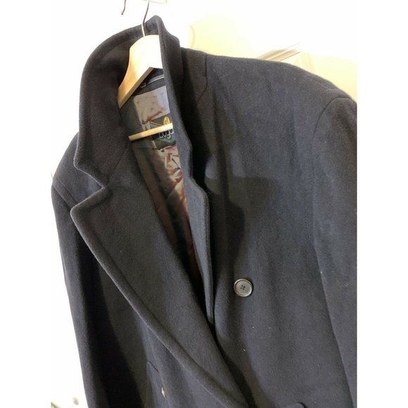 BUGATTI Wool Overcoat Men’s Sz M German Sz 24 Black - Picture 3 of 10